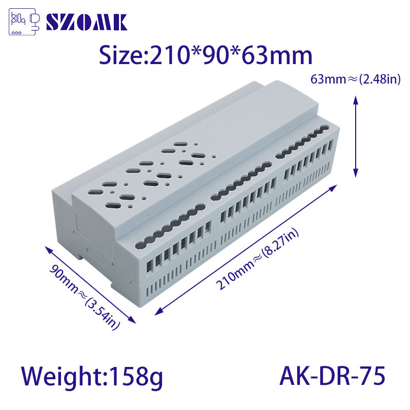 DIN-rail project box elektronica behuizingen AK-DR-75