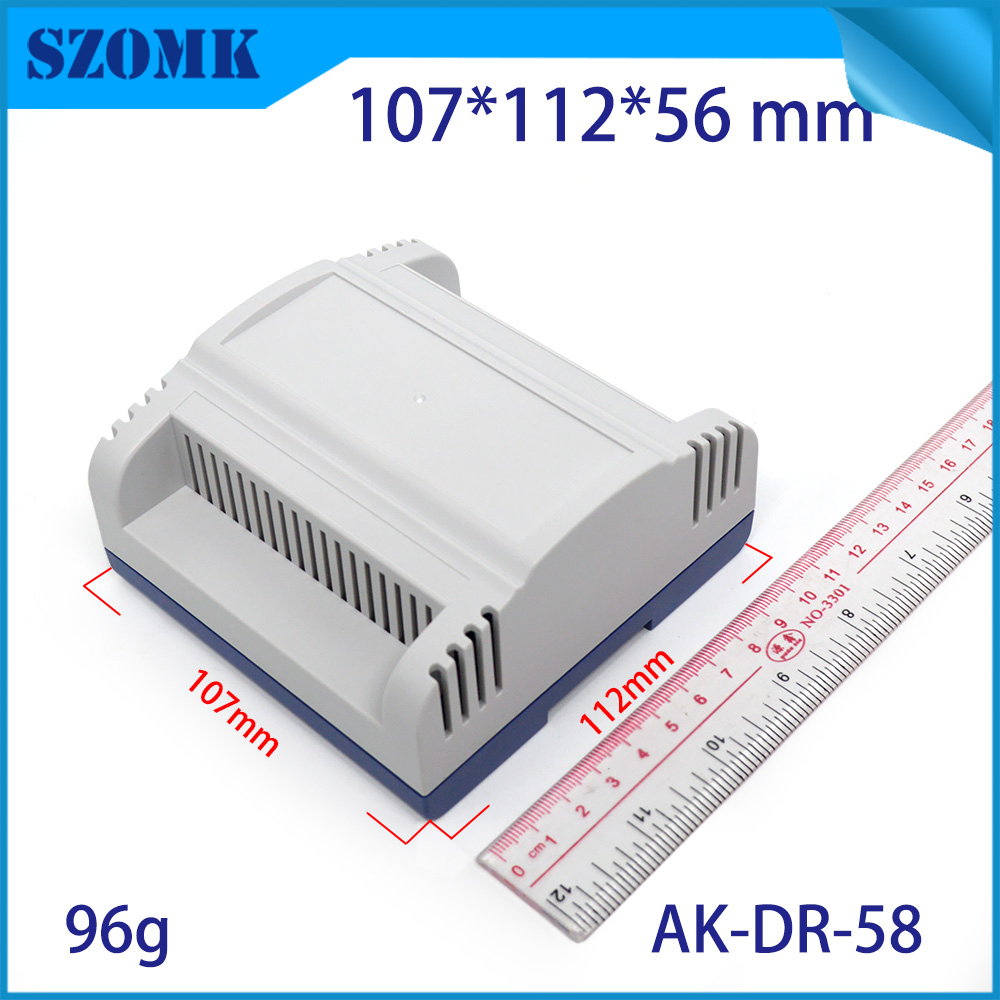 Gabinete de riel DIN SZOMK PCB Caja de carcasa con riel DIN dentro de AK-DR-58