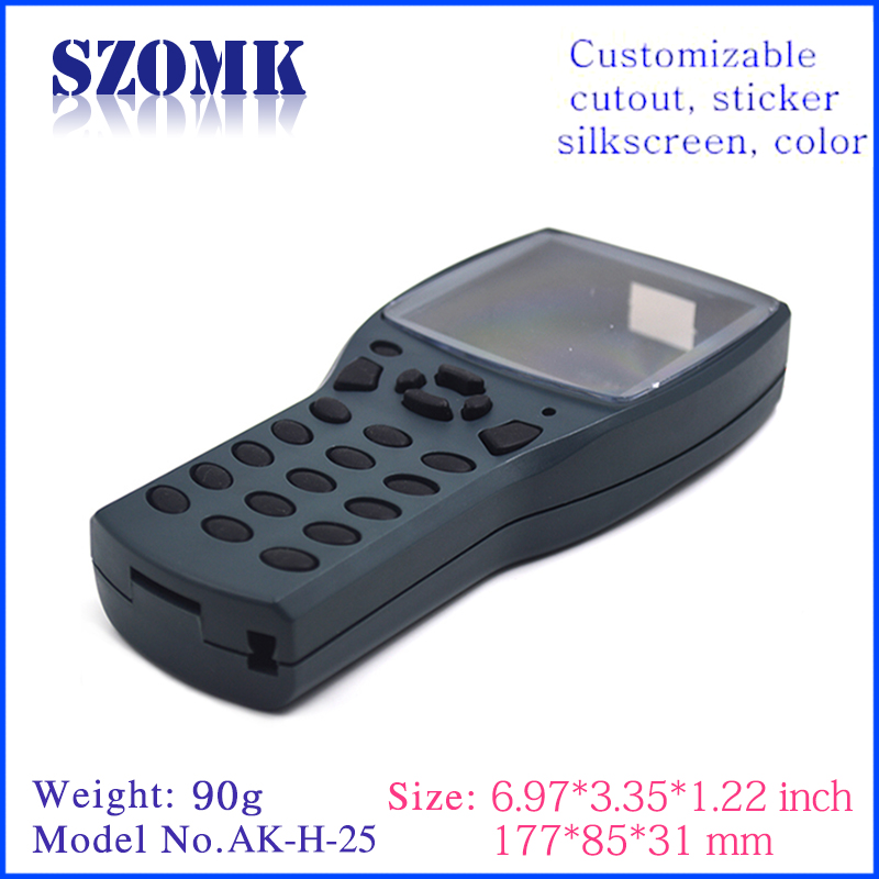 Handheld abs gabinete de plástico sensor de temperatura gabinete detector caixa habitação para dispositivo eletrônico AK-H-25 177 * 85 * 31mm
