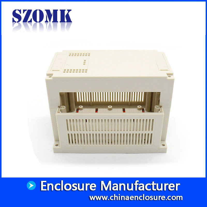 Venta caliente caja de caja de riel DIN de plástico que contiene el gabinete de la PCB para AK-P-16 electrónico 155 * 110 * 110 mm