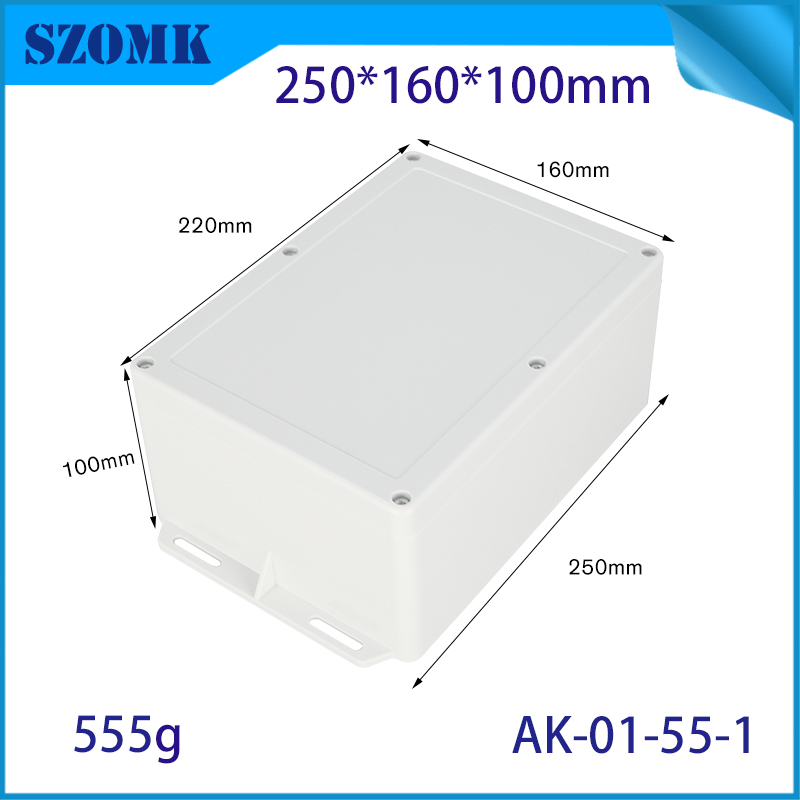IP66 250*160*100 مم مقاوم للماء الجدار البلاستيكي التثبيت صندوق تقاطع AK-01-55-1