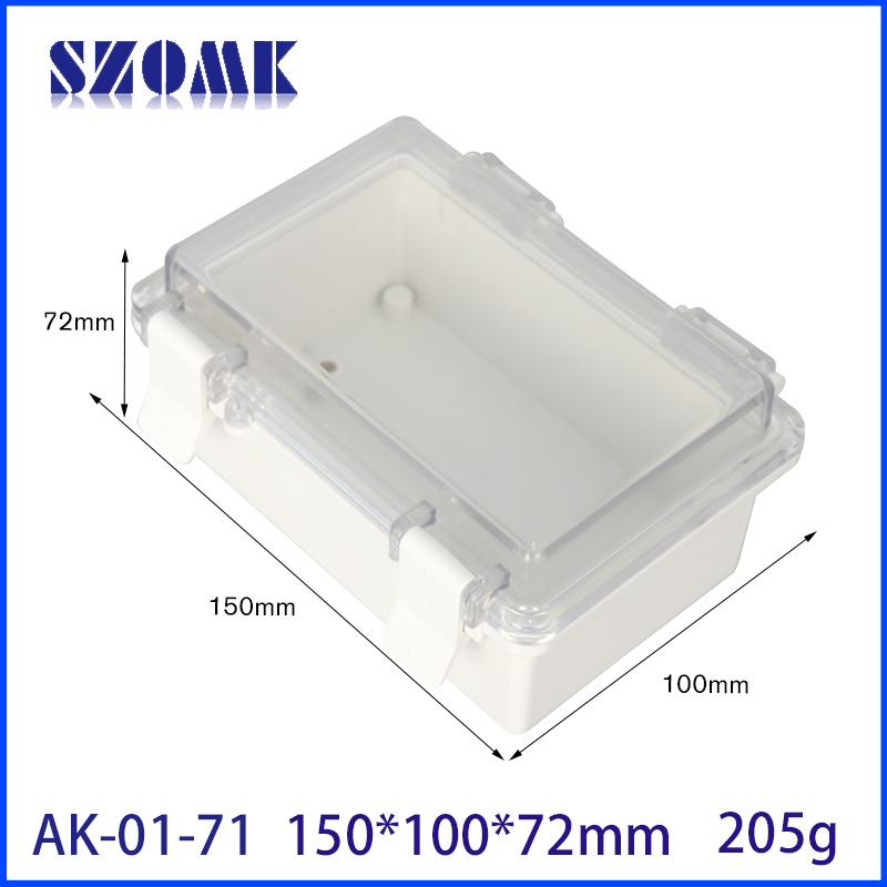 Caja de unión de dispositivo impermeable IP66 bisagras 150*100*72 mm AK-01-71