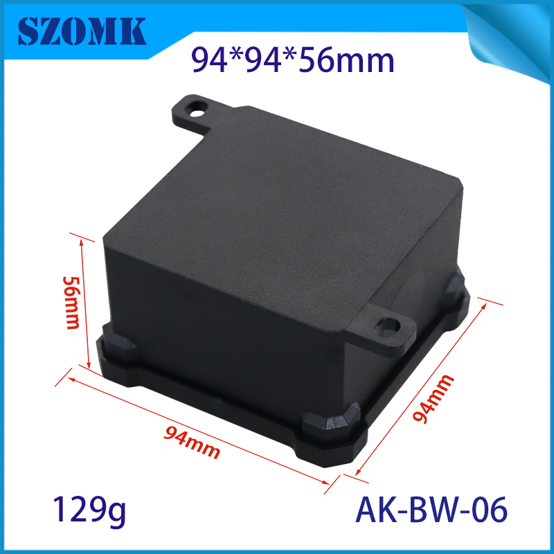 IP68 Box de plástico impermeable PC Retardante VI Caja de unión impermeable al aire libre 94*94*56 mm AK-BW-06