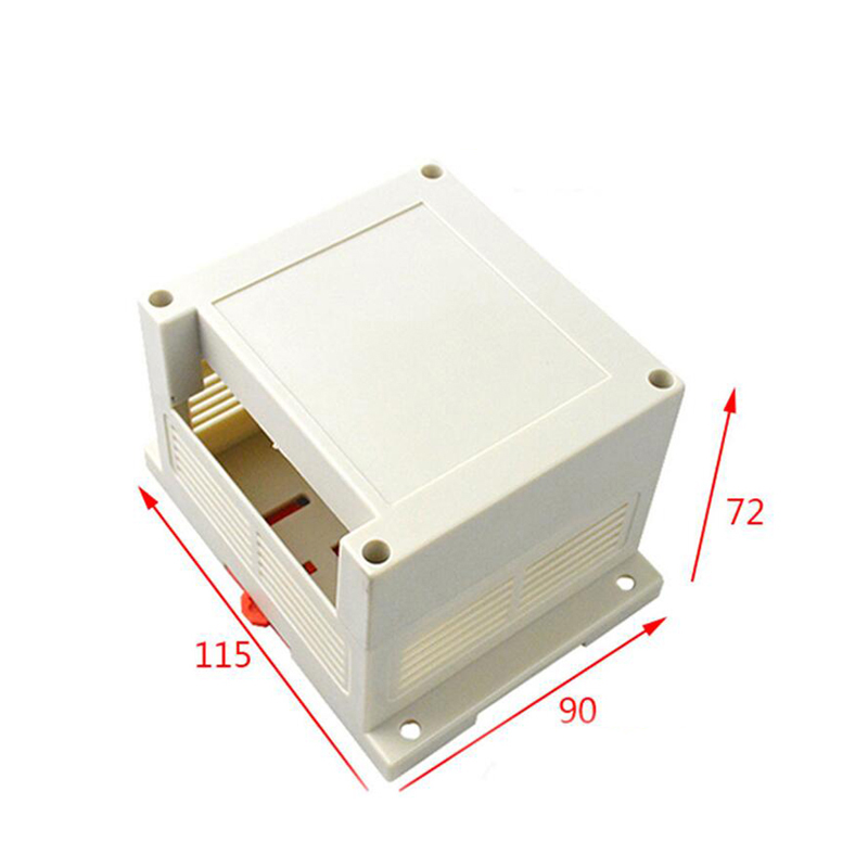 Nieuw ontwerp din rail doos met klemmenblokken abs plastic doos voor PCB AK-P-04 115x90x72mm