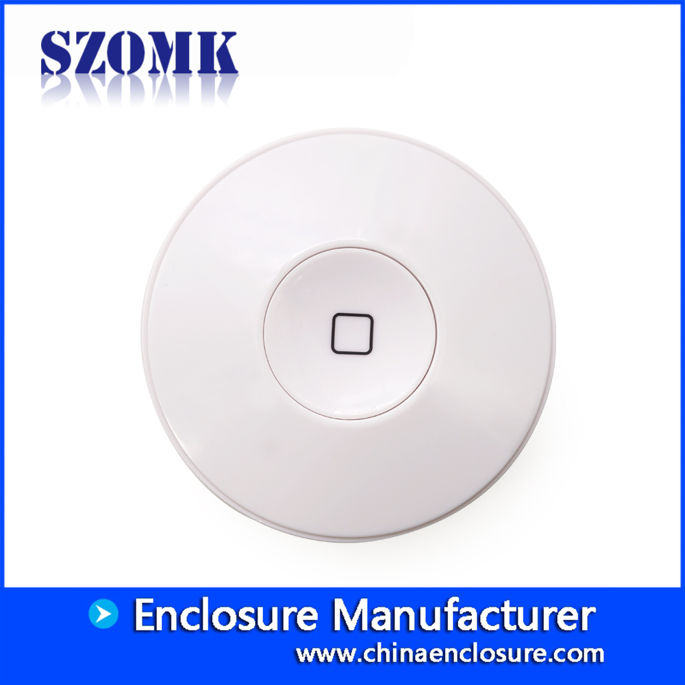 OEM White Round Electronic Plastic Net Enclosures for Wireless Router AK-NW-47 110 * 36mm