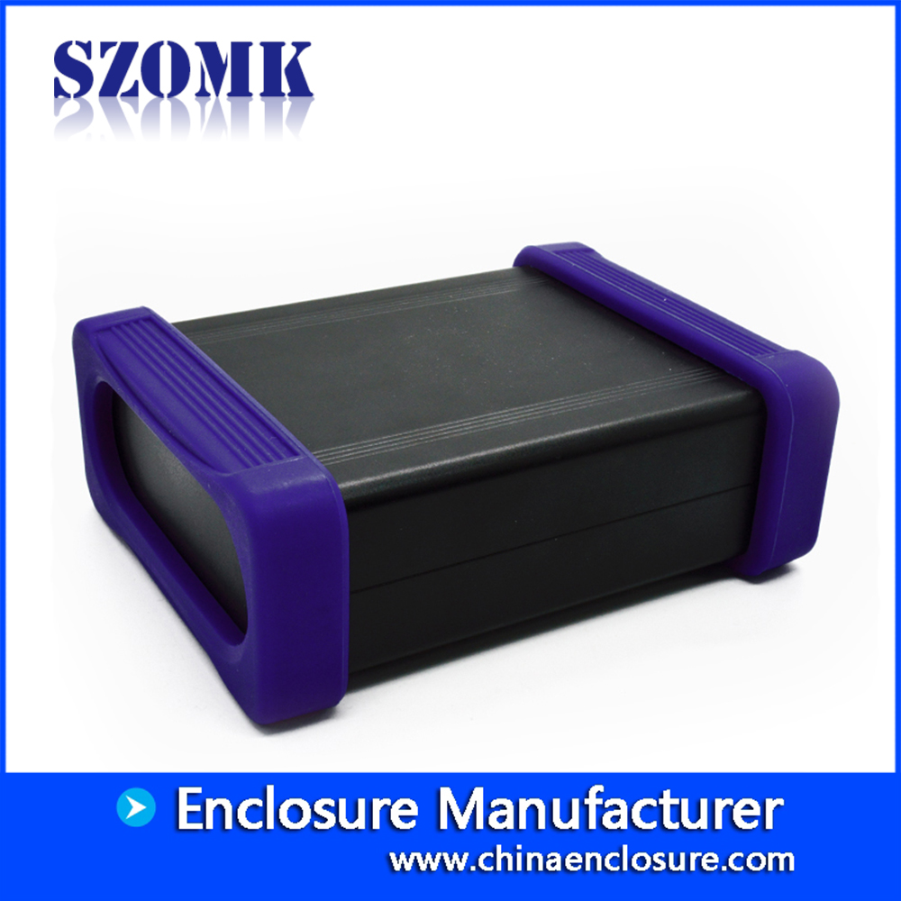 SZOMK用于电子产品的铝制挤压外壳，带橡胶，用于PCB AK-C-C72 38 * 88 * 110mm