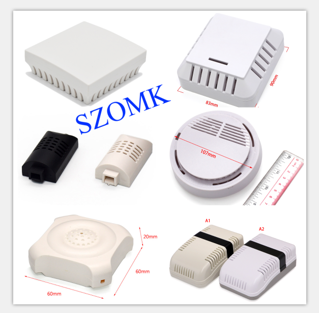 SZOMK 하우징 습도 / 온도 / 화재 감지기에 맞게 사용자 정의 된 다양한 유형의 전자 설계 전자 센서 하우징