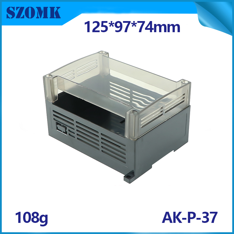 SZOMK Din Rail control box clear lid enclosure AK-P-37 125*90*72mm