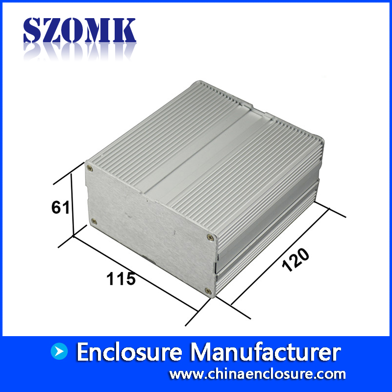 SZOMK 압출 풀 알루미늄 인클로저 OEM 서비스 접점 전자 장치 알루미늄 하우징 AK-C-C51 61 X 115 X 120 mm