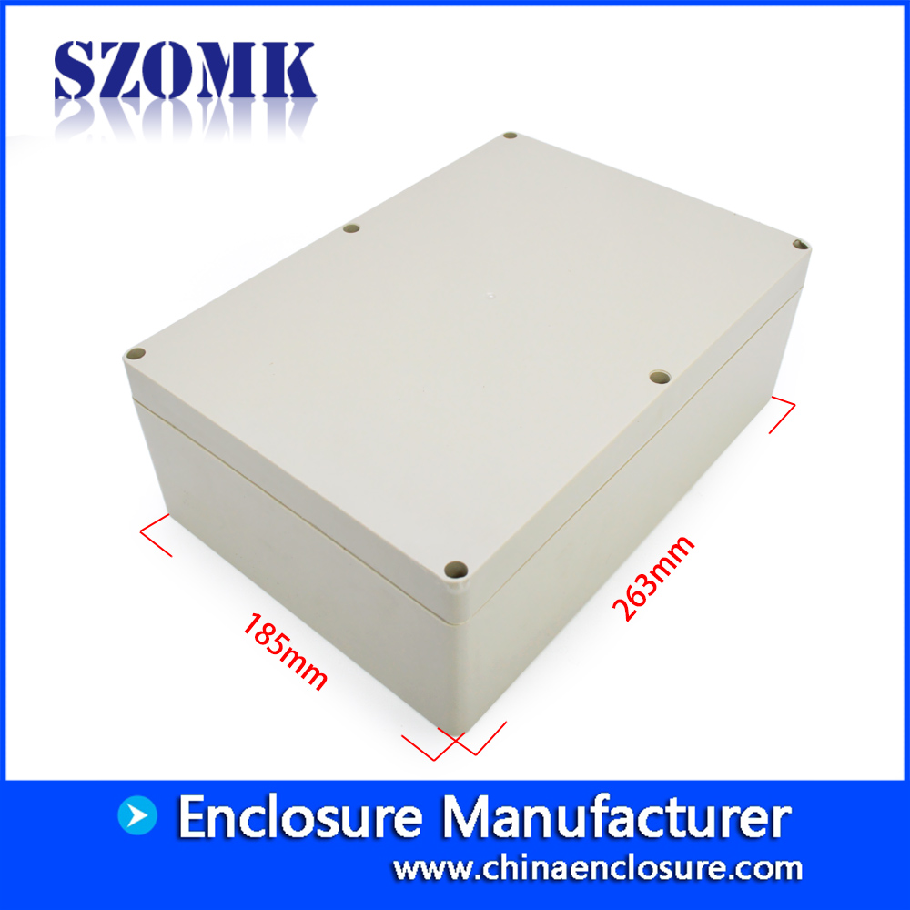 Boîte de jonction en plastique de boîtier étanche SZOMK IP65 pour l'électronique AK-B-6 263 * 185 * 95mm