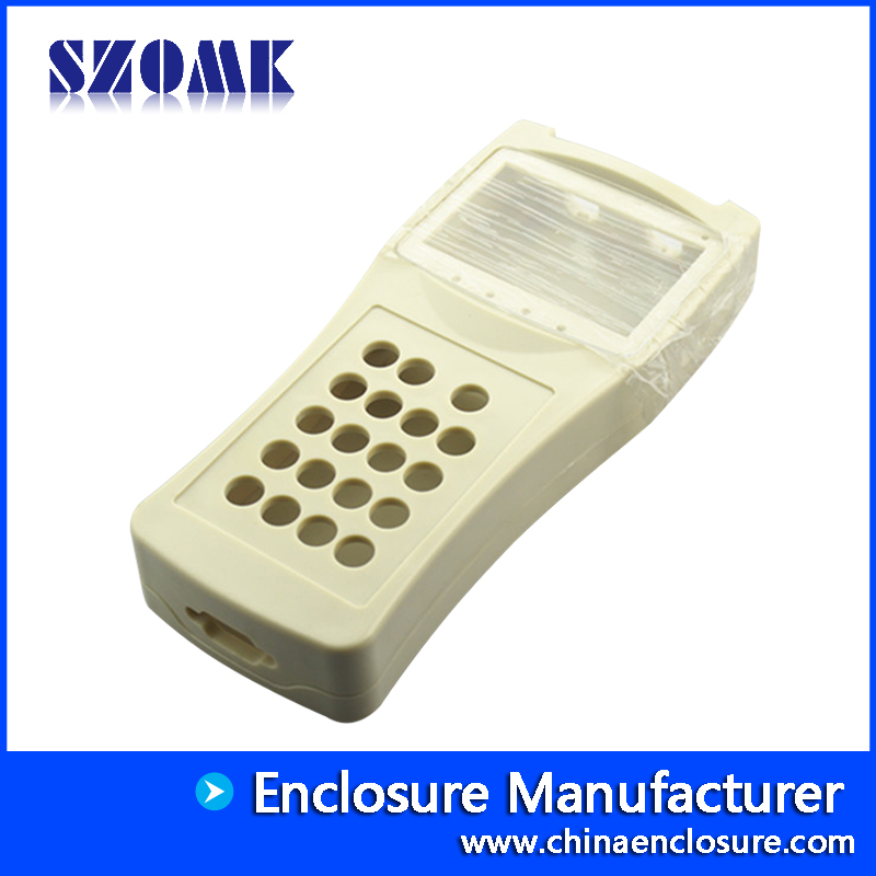 Caja electrónica de mano de caja de plástico ABS SZOMK OEM para PCB proyecto AK-H-33 200 * 91 * 33 mm
