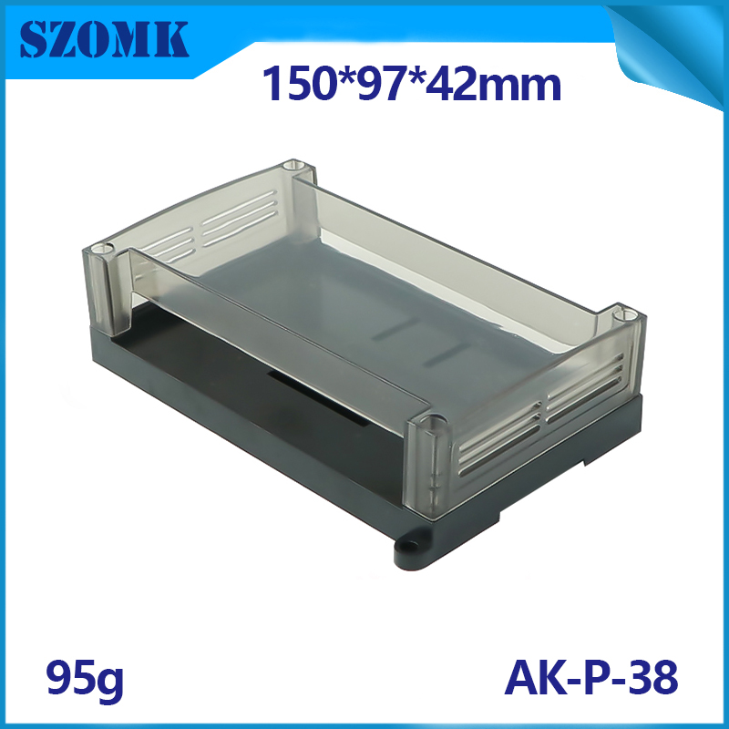 Tampa clara da caixa de controle de Szomk PLC para PCB e blocos de terminais AK-P-38 150 * 90 * 40mm