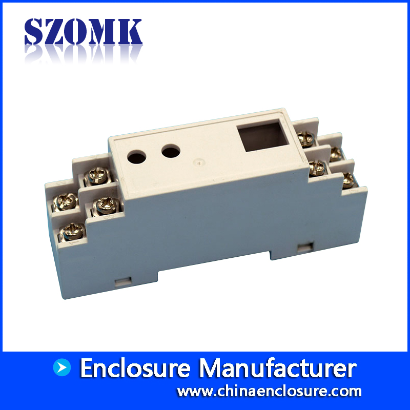 Szomk abs البلاستيك الدين السكك الحديدية مربع تقاطع الضميمة الإلكترونية الإسكان ل pcb مجلس AK-DR-33 95X41X25mm