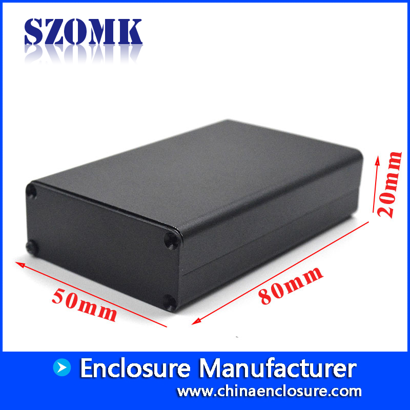 SZOMK aluminio perfil extrusión electrónica cajas fabricante de caja eléctrica AK-C-C7 20 * 50 * 80 mm