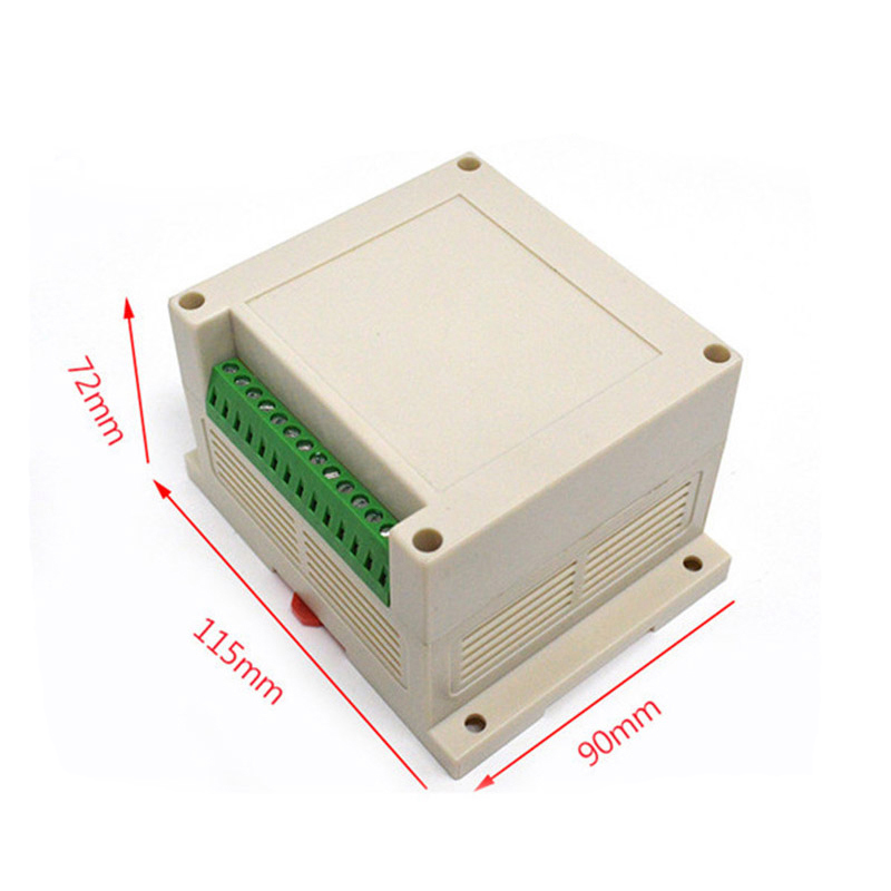 DIN导轨盒塑料电子外壳diy工程案例端子块din导轨盒AK-P-04c 115x90x72mm