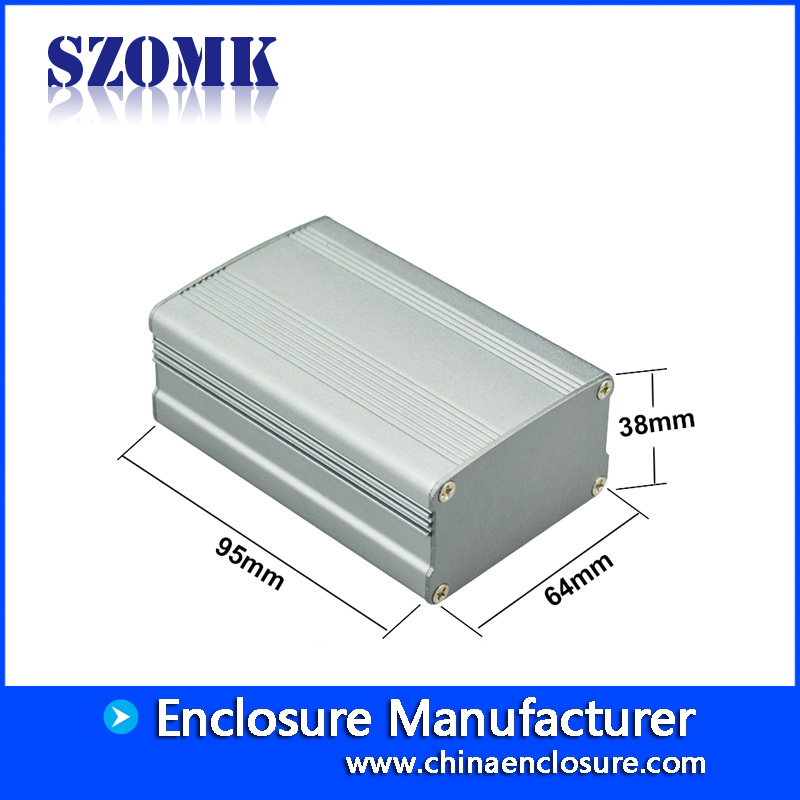 SZOMK personalizado de alta qualidade ip54 DIY alumínio gabinete projeto eletrônico para pcb AK-C-B12 38 * 64 * 59mm