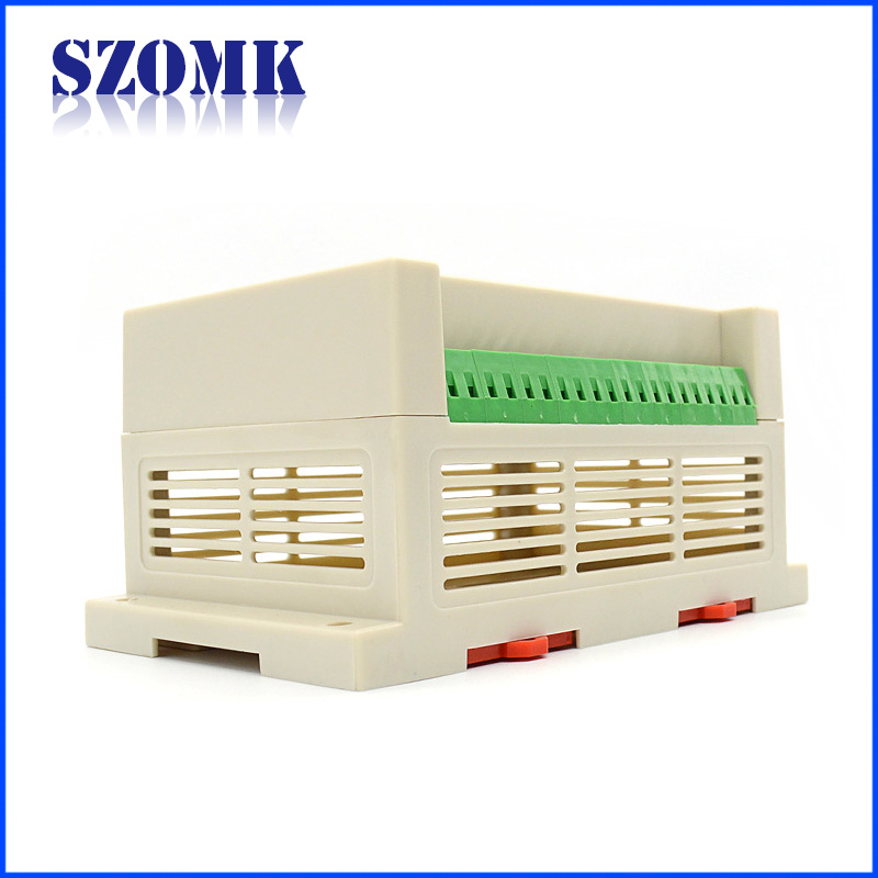 SZOMK DIN导轨外壳，带接线端子，用于电子设备AK-P-10a 145 * 90 * 72mm