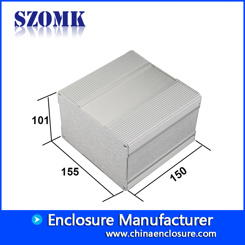 SZOMK電子エンクロージャーメタルブラックボックスエレクトロニクスプロファイルアルミケース50（H）x178（W）x200（L）mm
