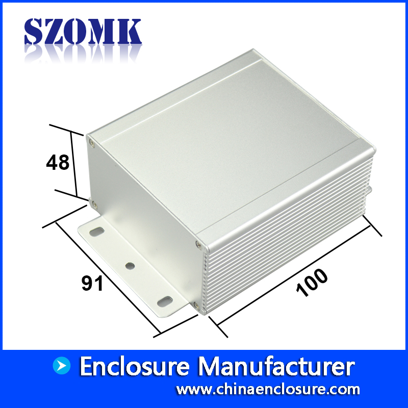 Gabinete de alumínio da eletrônica SZOMK gabinete de extrusão de alumínio 48 * 91 * 100mm AK-C-C31