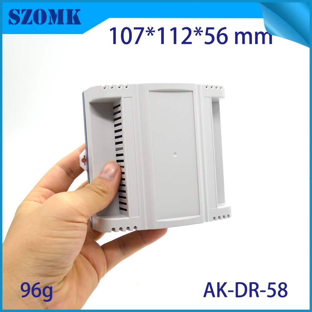 Szomk高品质ABS塑料盒DIN导轨PLC外壳电子DIN导轨机箱AK-DR-58