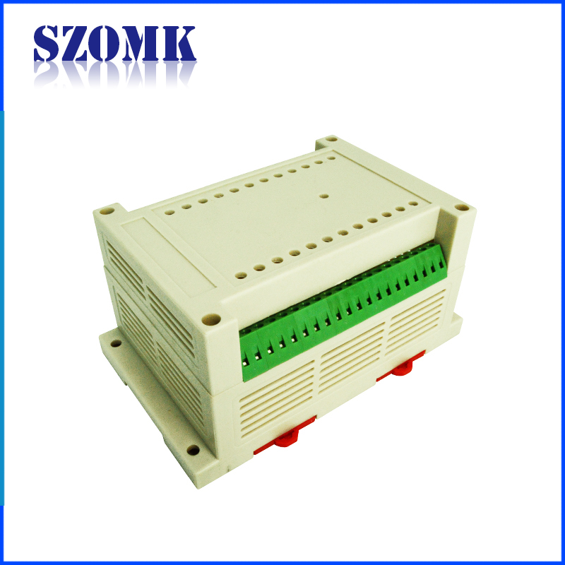 Carcasa de riel DIN de alta calidad SZOMK con bloque de terminales para PCB AK-P-09A 145x90x72mm