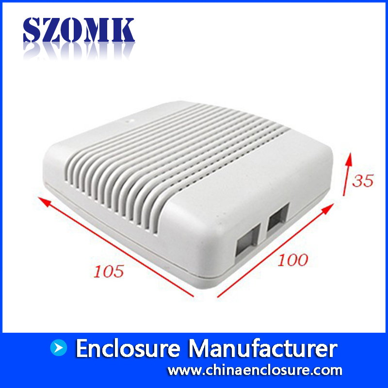 SZOMK fabrica un conector de shenzhen de caja de unión de carcasa de riel DIN de plástico personalizado para PCB AK-R-21 105x100x35mm
