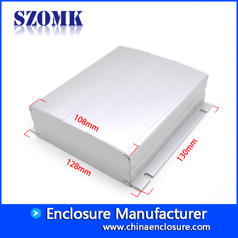 Nuevo diseño de SZOMK carcasa de carcasa de aluminio de extrusión electrónica personalizada AK-C-A41 130 * 128 * 38 mm