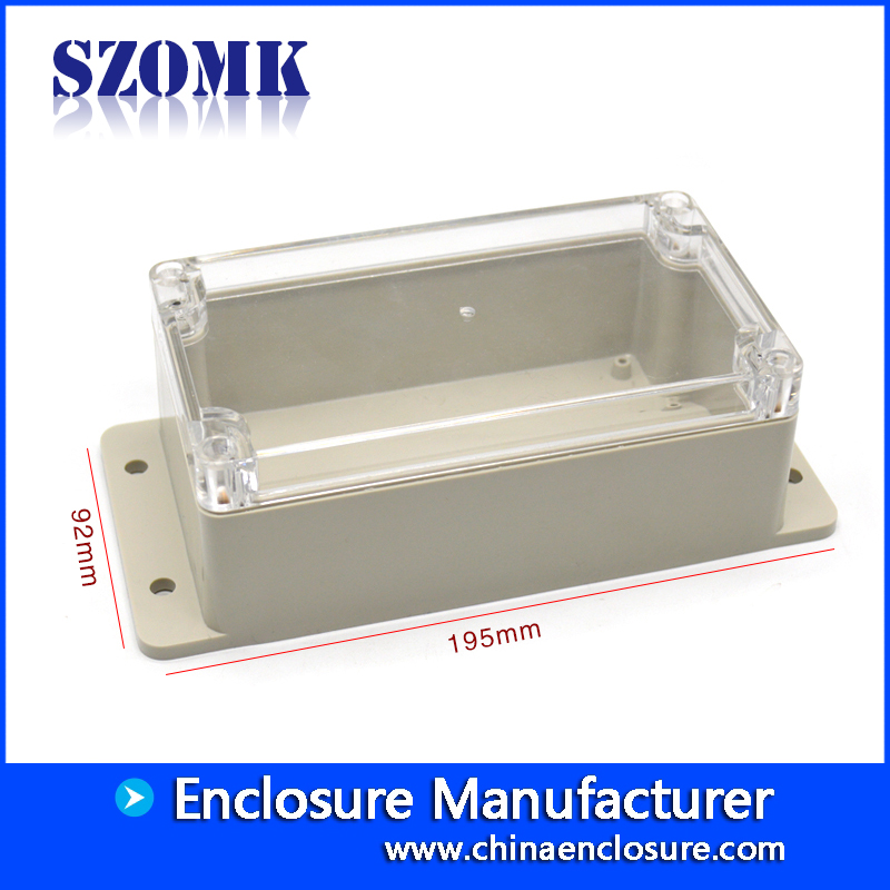 SZOMK caixa de montagem na parede caixa à prova d 'água IP65 abs Caixa de plástico para PCB AK-B-FT12 195 * 92 * 60mm