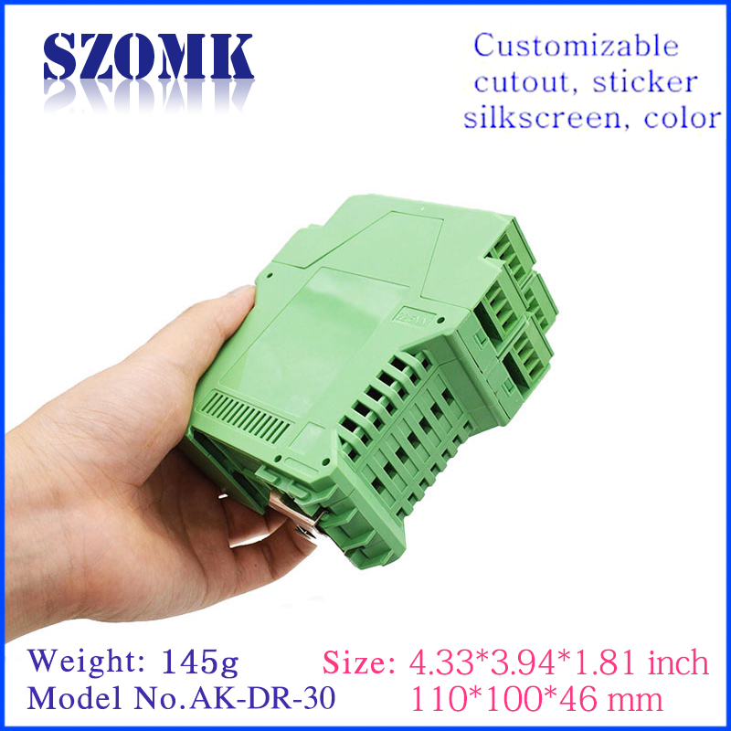 China Hot Sales PA66 110x100x46mm Din Rail Junction Sceal Sceal Agency / AK-DR-30