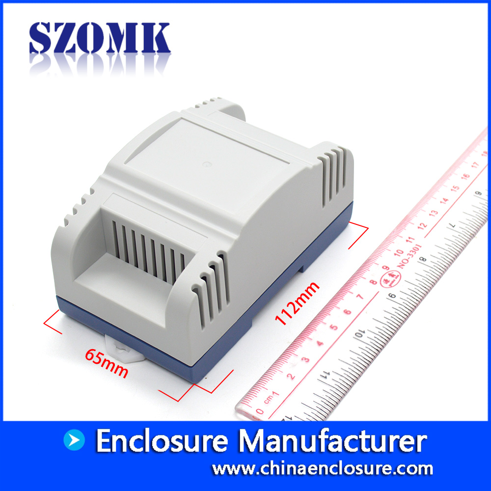 Shenzhen factory supplier abs plastic din rail box for controller terminal enclosure size 112*65*56mm