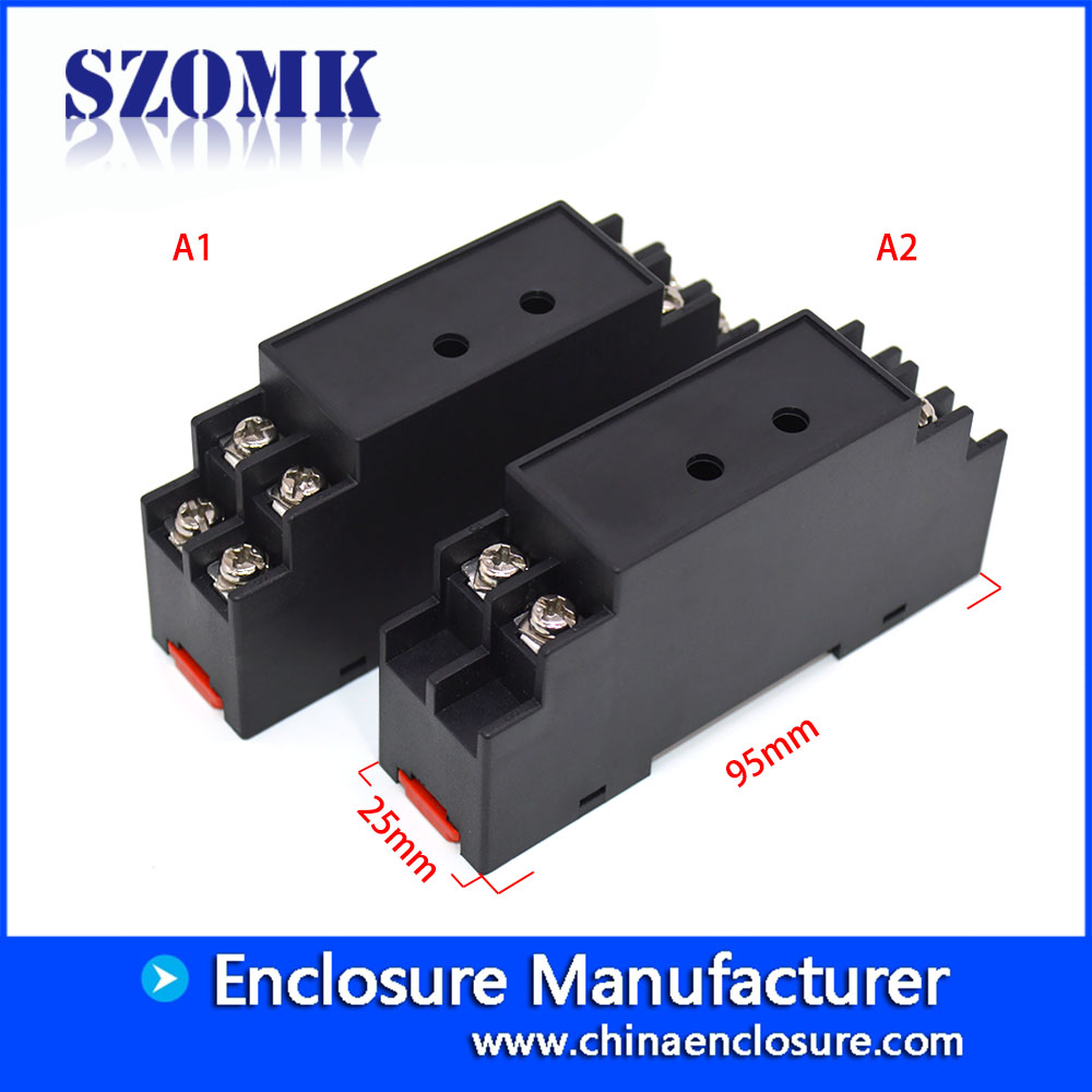 Hot sale outlet standard abs waterproof IP54 plastic din rail junction case for power supply AK-DR-33b  95X25X47mm