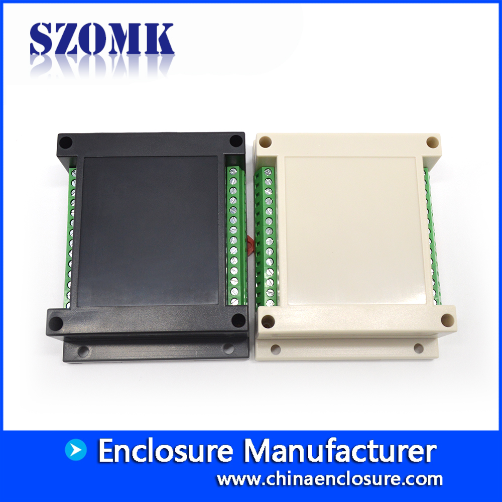 Hoge kwaliteit ABS kunststof DIN-railbehuizing voor elektronica van SZOMK met aansluitblok AK-P-01a 115 * 90 * 40 mm