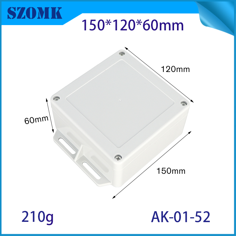 Caja impermeable montada en la pared Cintos de plástico ABS IP66 Caja de unión de cable AK-01-52 148*120*60 mm
