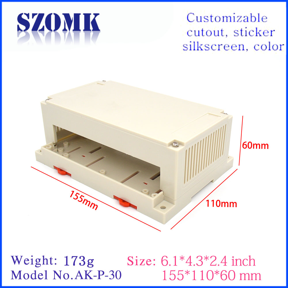 Wall mounting plastic din rail abs housing instrument box for pcb/AK-P-30