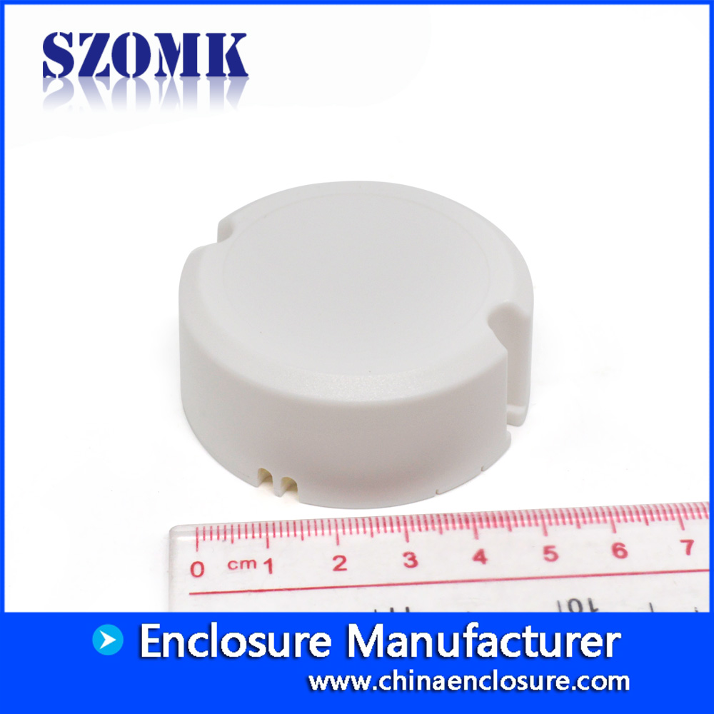 White small round plastic LED power supply casing for PCB AK-38 54*23mm
