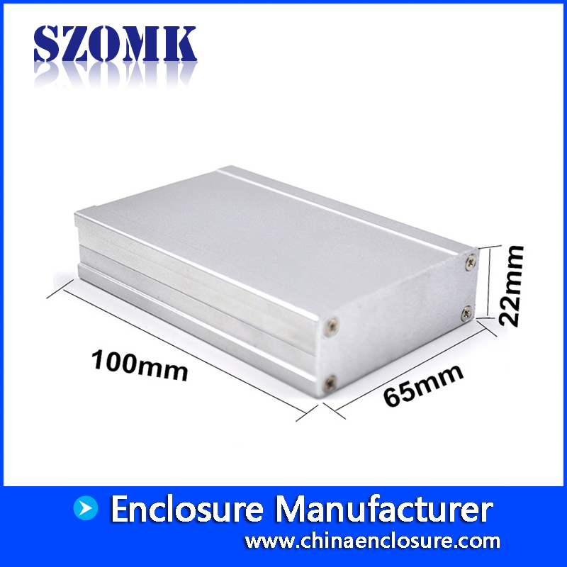 Caixa de perfil de extrusão de alumínio szomk caixa de alumínio anodizado e prata caixa de projeto caixa de alumínio extrudido