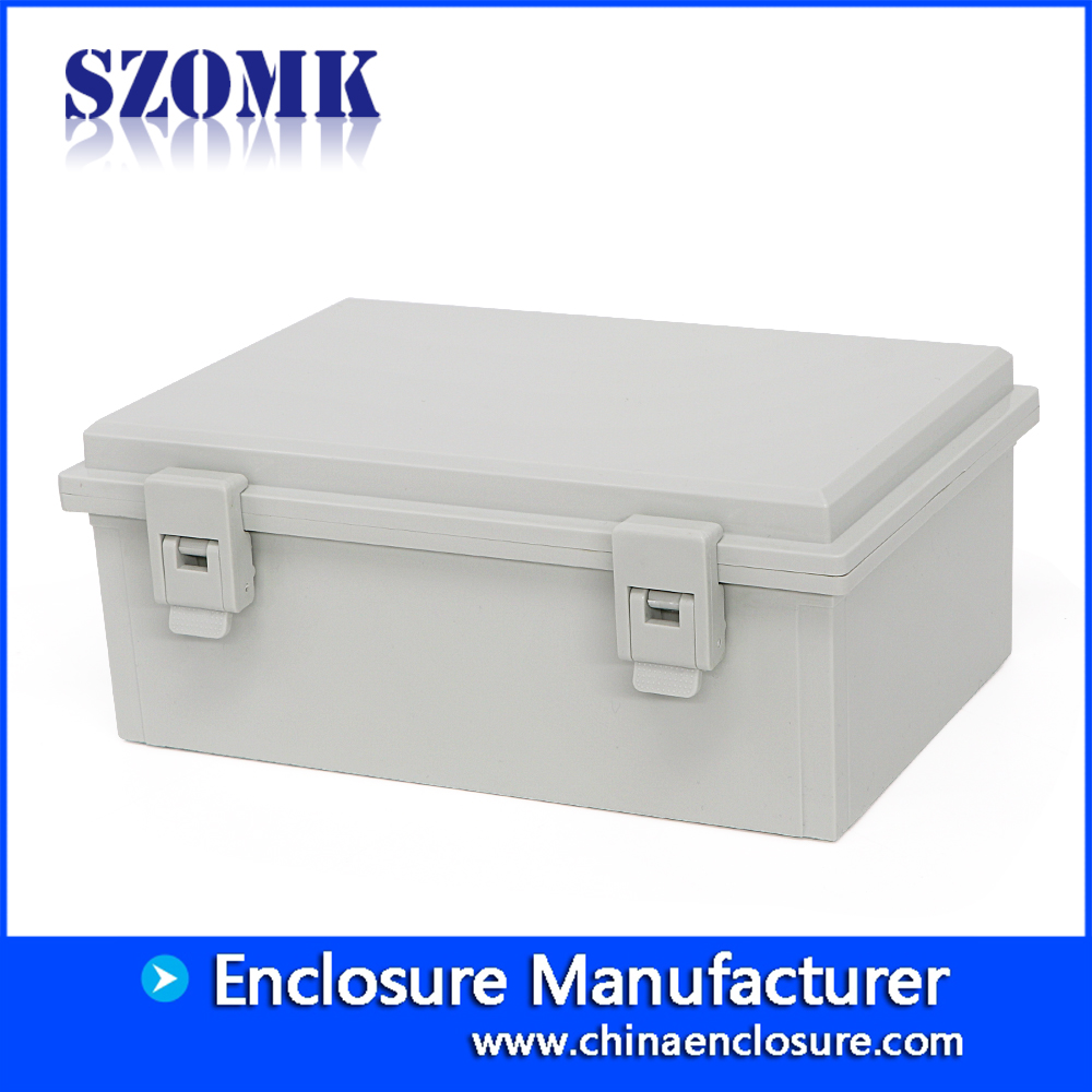 caja de electrónica plástica con bisagras caja de control de caja impermeable szomk 251 * 170 * 101 mm AK-01-38 caja de conexiones de carcasa impermeable