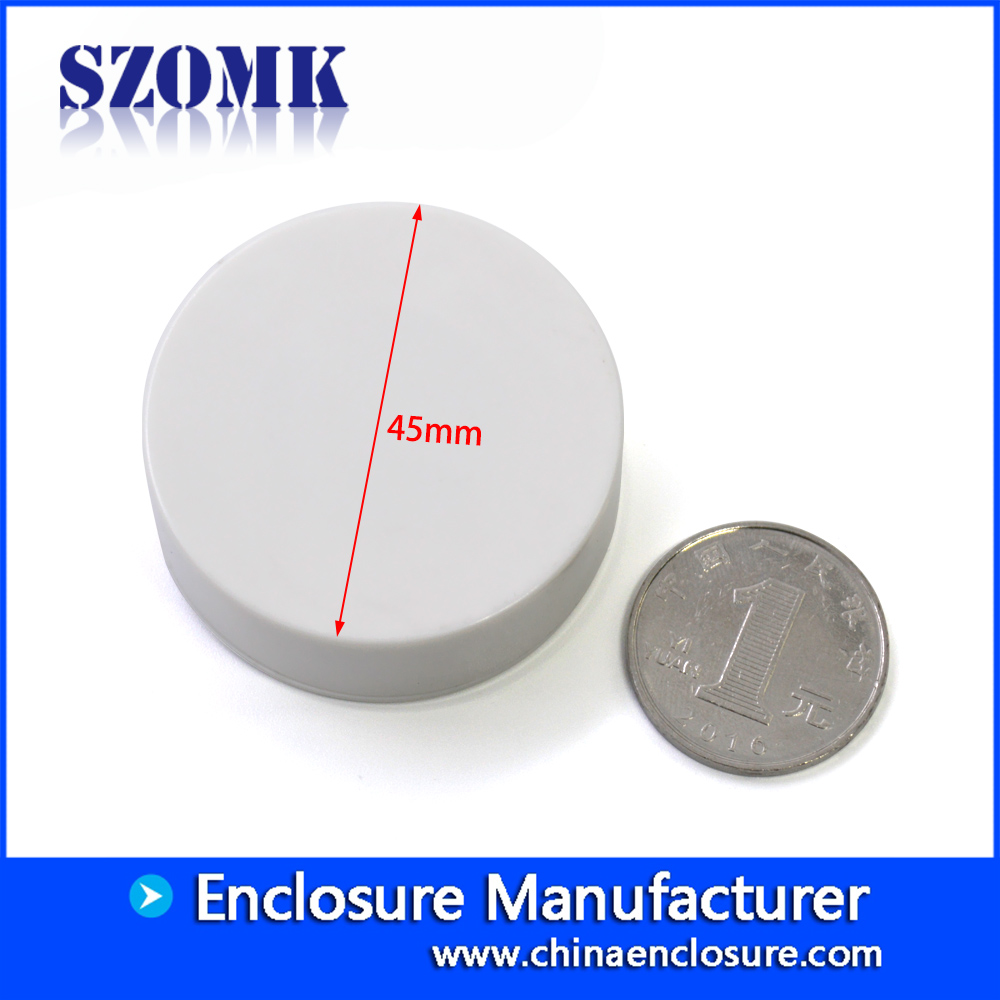 hot sale white round abs plastic bluetooth device shell detector case size 46*16mm