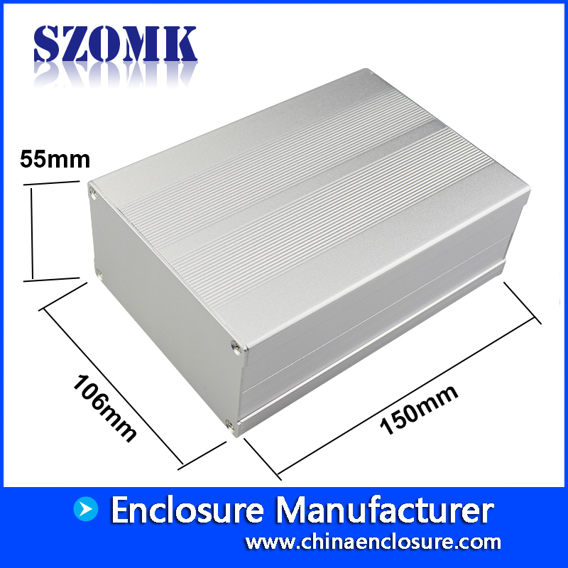 SZOMK挤压铝制电子外壳，用于GPS跟踪AK-C-C12 55 * 106 * 150mm