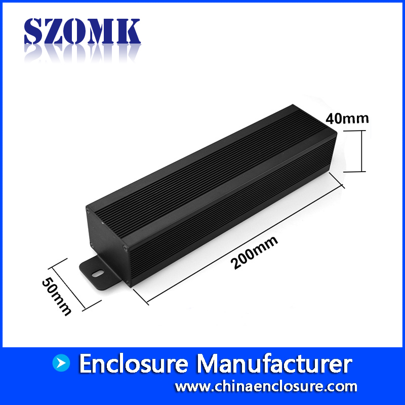 szomk 알루미늄 알루마이트 전자 케이스 디자인을위한 블랙 컬러 압출 인클로저 AK-C-B66 40 * 50 * 프리 mm