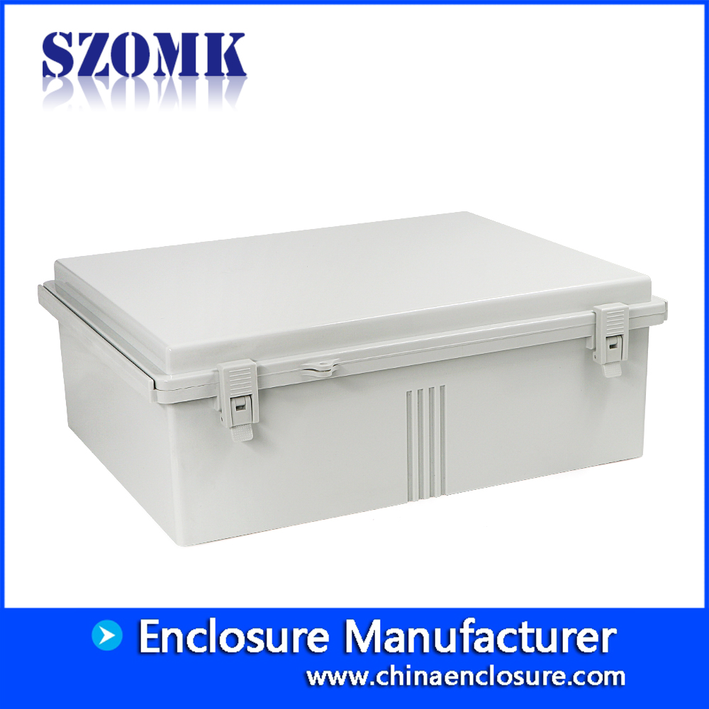 Szomk dobradiça platic caixa eletrônica à prova d 'água caixa de instrumento de plástico caixa de dispositivo 460 * 350 * 165mm caixa de junção elétrica AK-01-49 gabinete impermeável para placa de circuito
