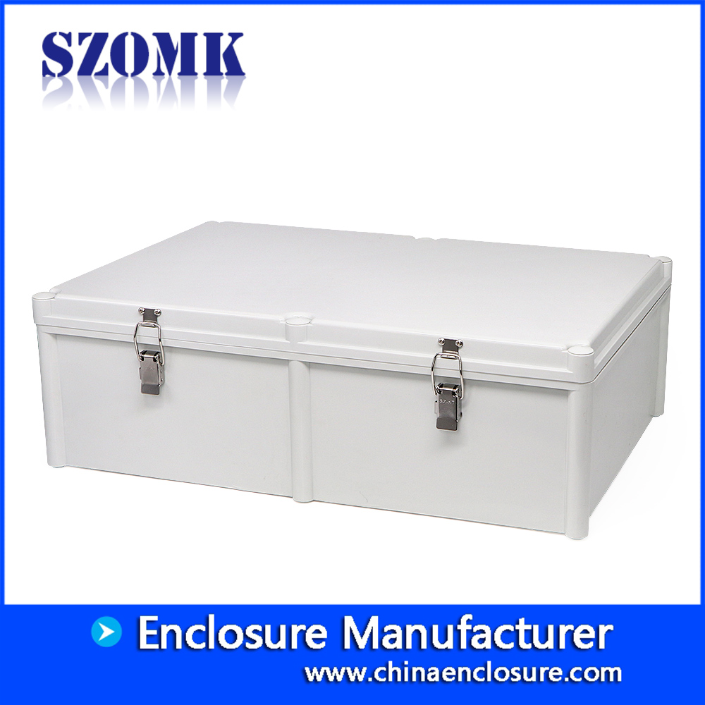 szomk铰链式防风雨外壳，用于电子接线盒IP65户外防水电子设备盒560 * 380 * 265mm AK-02-35-JK塑料外壳，用于电路板