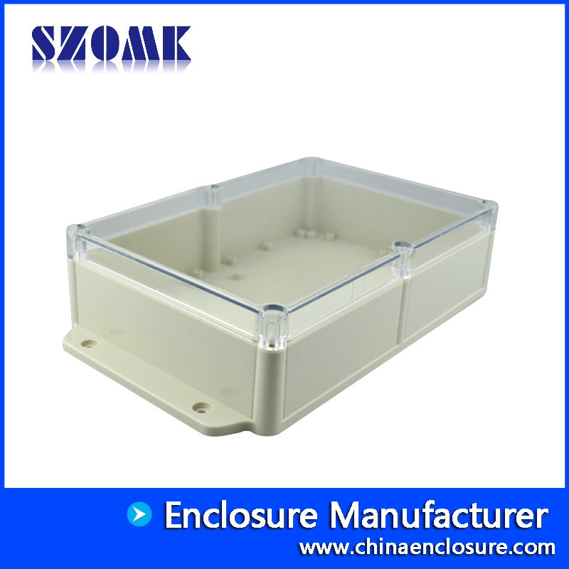 SZOMK design exclusivo conector de habitação industrial de plástico ip68 para eletrônico com tampa transparente AK10020-A2 284 * 165 * 67 mm
