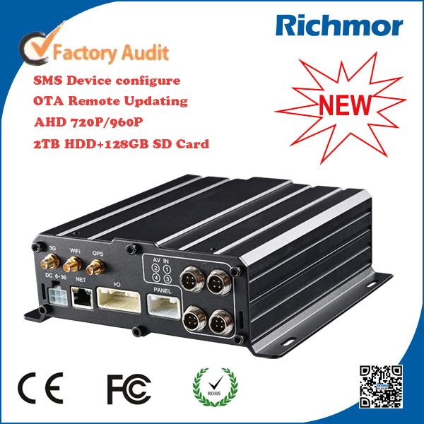 Richmor 4CH 3G / 4G DVR Veicular GPS/OTA/SMS/telefon görüşmesi işlevi, OEM/ODM fabrika ile