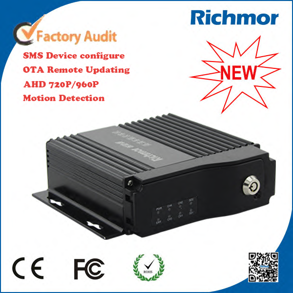 Richmor 4CH 3G GPS Live streaming câmera do carro para o barramento Max 128g SD CARD DVR