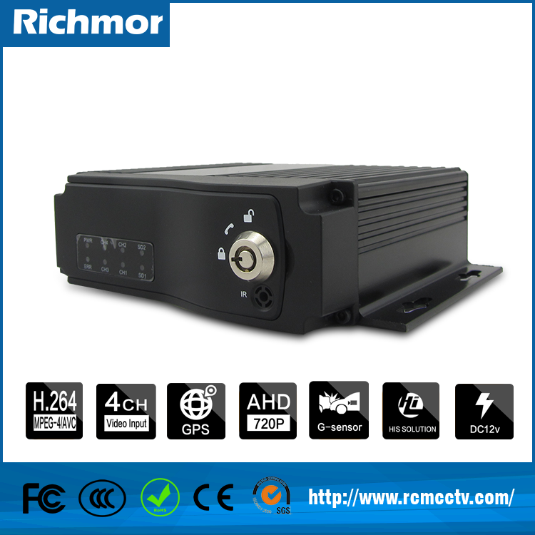 H.264 1080P/720P AHD GPS 3G DVR 4CH Mobile DVR From Original Manufacturer