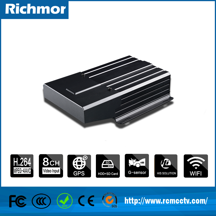 RICHMOR FACTORY 8ch Mobile DVR Recorder HDD Quad Motion Video Accident Proof Truck-Car-Bus 2TG + 128GB