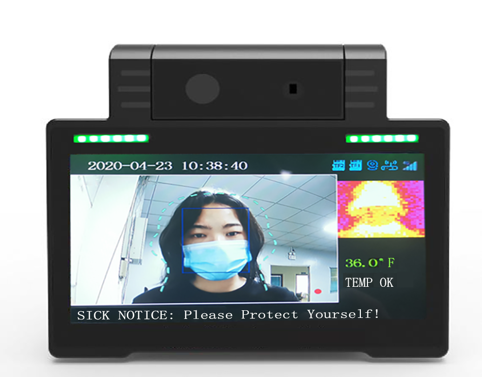 Monitor pro rozpoznávání obličeje s detekcí infračervené teploty Richmor pro školní řešení v budově autobusu