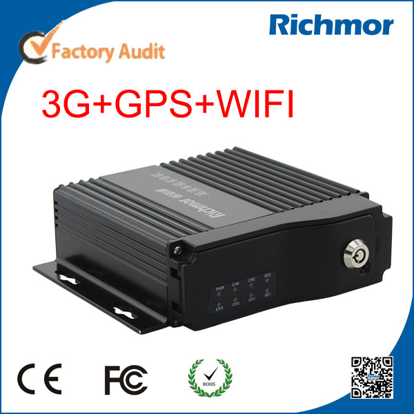 Richmor MDVR GSM WCDMA 3G GPS Vehicle Mobile DVR Recorder With Mobile Phone Monitor