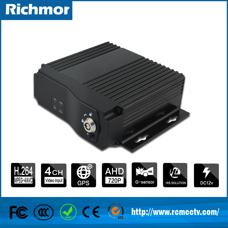 Richmor dvr brand 4ch 960h ahd 720p cif hd1 d1 mobile car dvr 3g with security camera with sim card